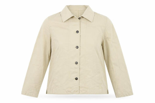 Front view of Jorli women’s beige jacket, size UK 14