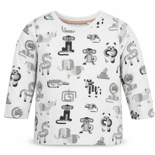 NEXT Baby Grey Geometric Cotton Basic Blouse Size 12-18 Months Crew Neck  - Cute Animals Print