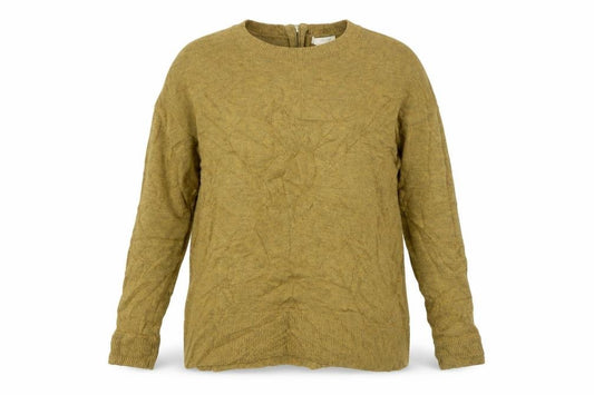 Front view of H&M women’s green crew neck polyester jumper, size M