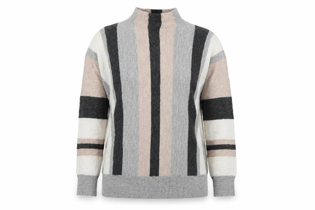 Front view of Wallis women’s grey round neck acrylic jumper, size S
