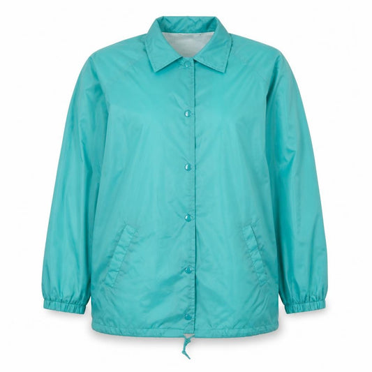 Front view of Compliments women’s green jacket, size UK 14, button