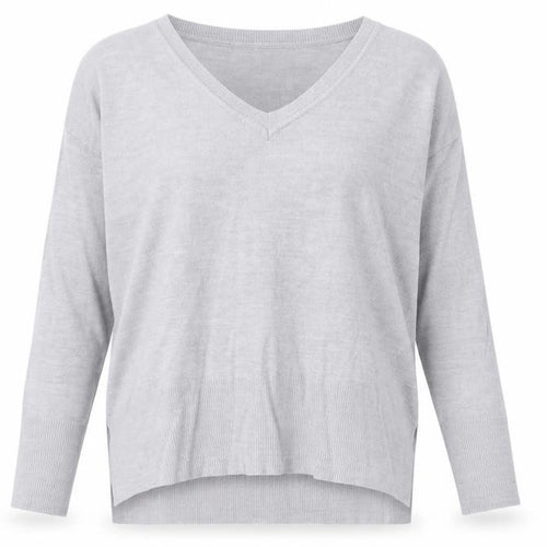 Dorothy Perkins Womens Grey V-Neck  Acrylic Pullover Jumper Size 14