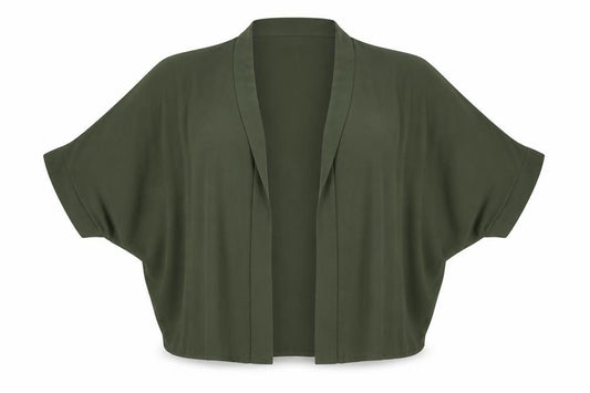 Front view of Boohoo women’s green polyester jacket blazer, size S
