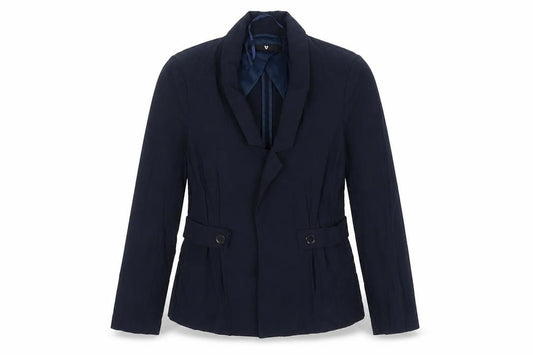 Front view of Very women’s blue viscose jacket blazer, size UK 12