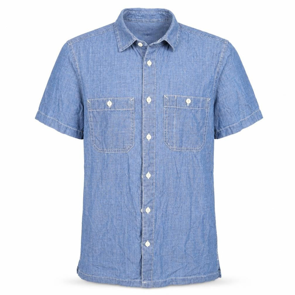The Stronghold Mens Blue  Cotton  Button-Up Size XS Collared