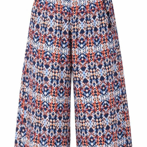 Magazine Womens Blue Geometric Polyester Cropped Trousers Size S L20 in Regular