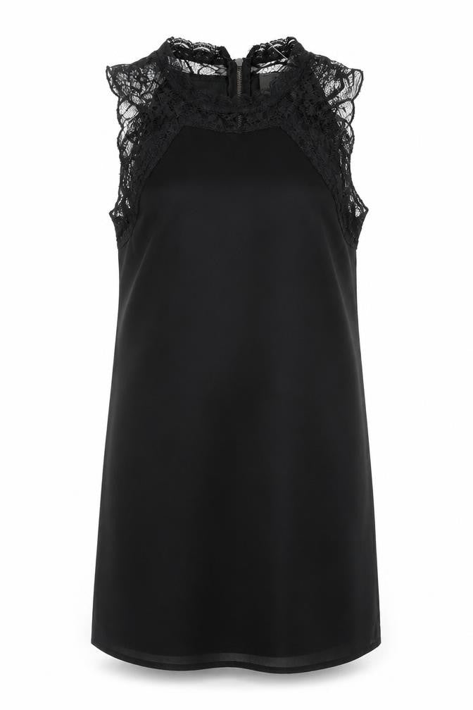 Front view of Pins & Needles women’s black polyester shift, size S, round neck