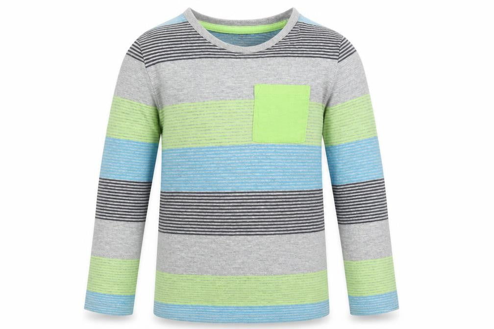 F&F Boys Grey Striped Cotton Basic Casual Size 5-6 Years Crew Neck Pullover