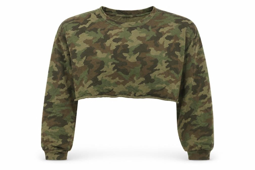 Just Fab Womens Green Camouflage Cotton Pullover Sweatshirt Size XL  Pullover