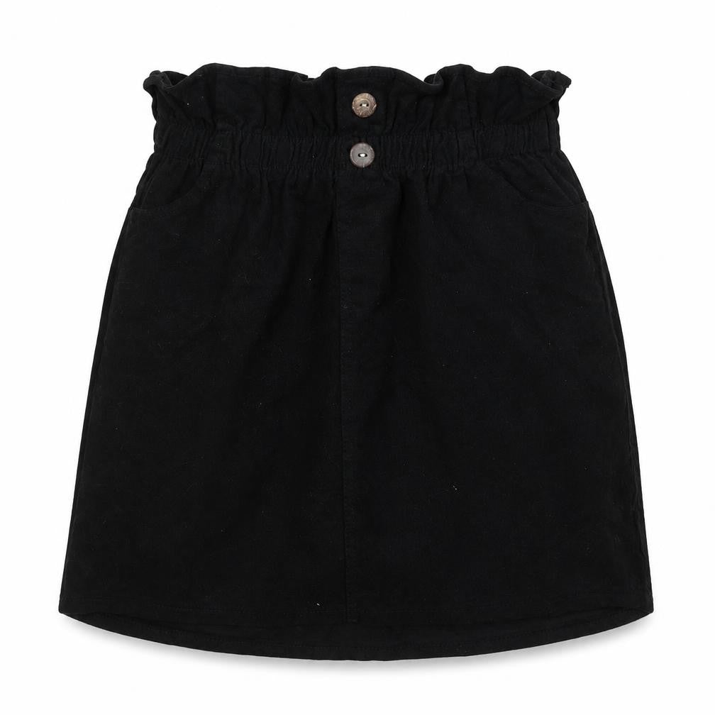 Preworn Womens Black  Cotton Mini Skirt Size 26 in