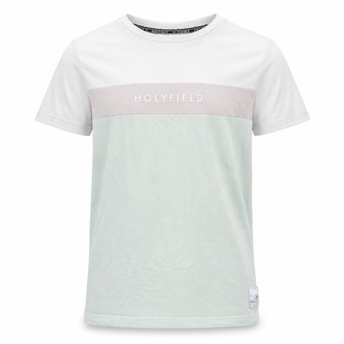 Holyfield Boys Green Colourblock Cotton Basic T-Shirt Size 10-11 Years Crew Neck Pullover