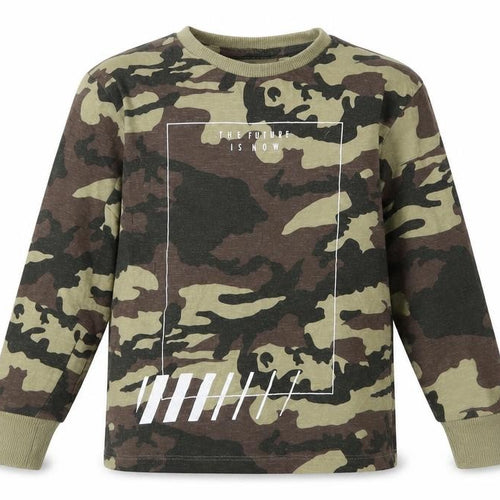 NEXT Boys Green Camouflage Cotton Basic T-Shirt Size 6 Years Crew Neck