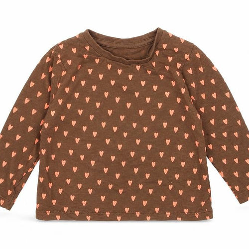 Matalan Girls Brown Polka Dot Cotton Basic T-Shirt Size 12-18 Months Round Neck