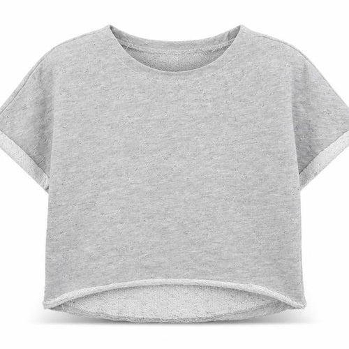 Sisley Girls Grey Round Neck  Cotton Pullover Jumper Size 6-7 Years