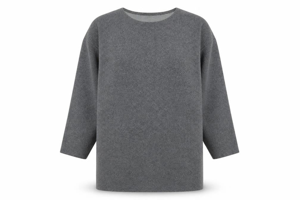 Front view of Leisure women’s grey cotton pullover sweatshirt, size UK 16, pullover