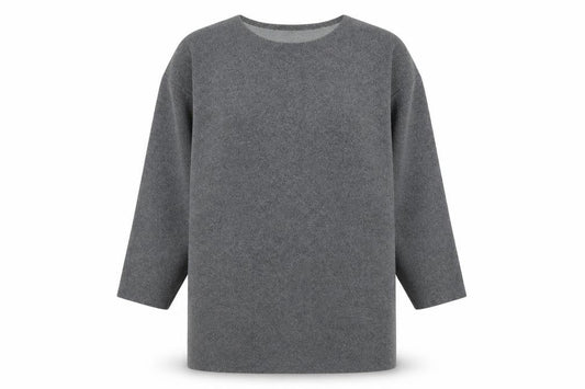 Front view of Leisure women’s grey cotton pullover sweatshirt, size UK 16, pullover