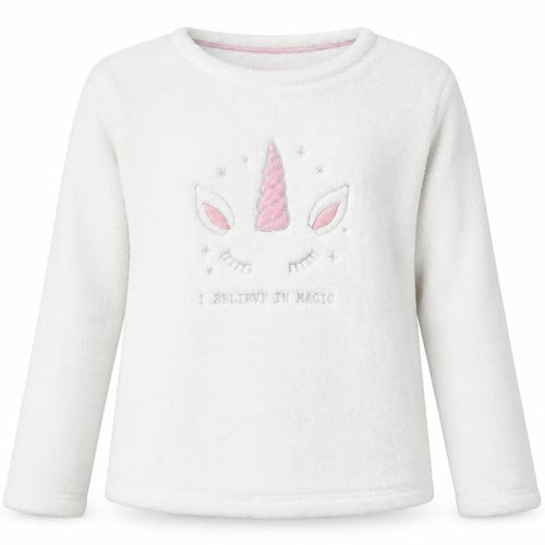 Peaches & Dreams Womens White  Polyester  Pyjama Top Size M   - i believe in magic