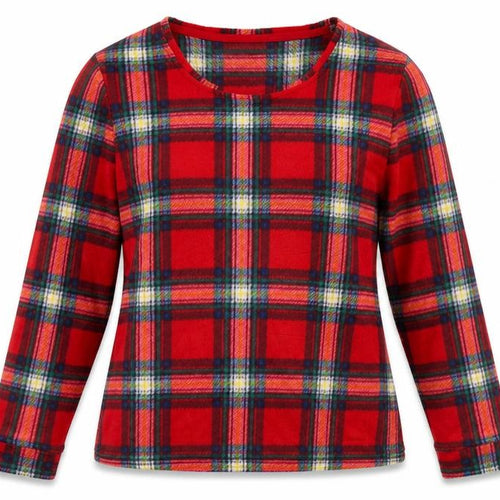 Marks and Spencer Womens Red Check Polyester  Pyjama Top Size 10