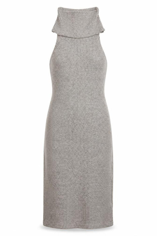 Front view of Topshop women’s brown polyester a-line, size UK 10, high neck pullover