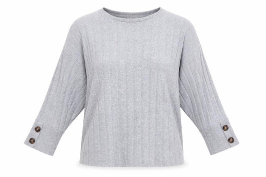 Front view of George women’s grey crew neck polyester jumper, size M
