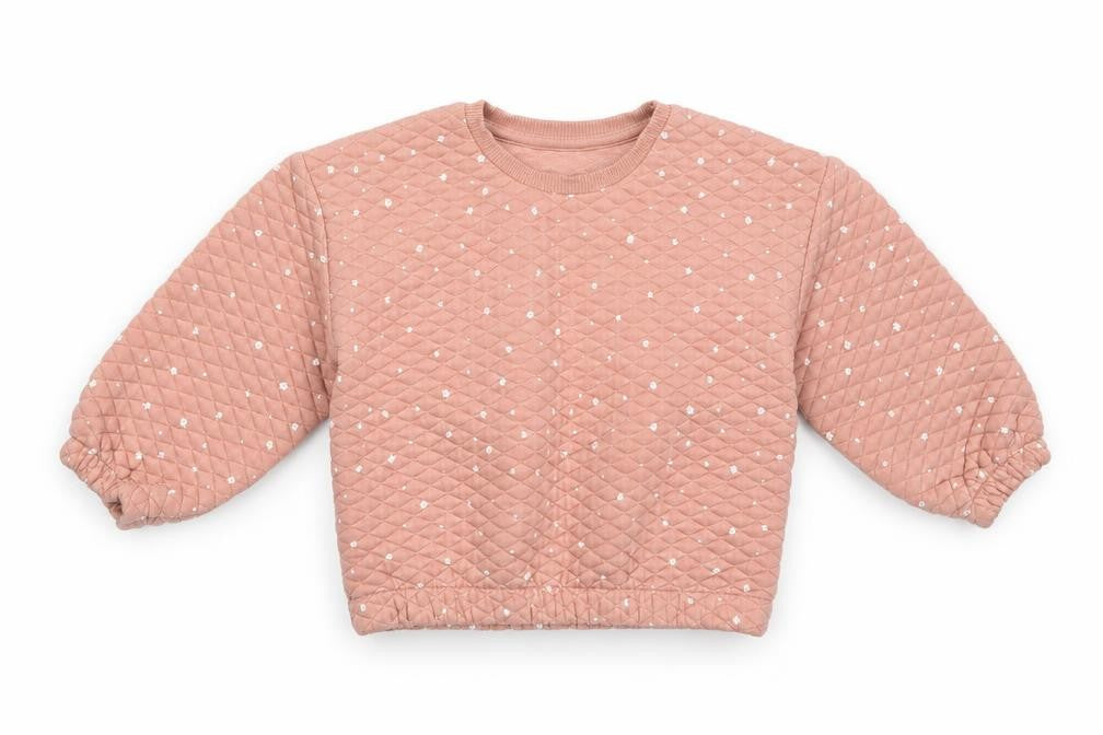 Front view of Matalan girls’ pink floral polyester pullover sweatshirt, size 2-3, years