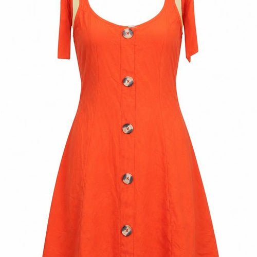 ASOS Womens Orange  Cotton Fit & Flare  Size 6  Round Neck