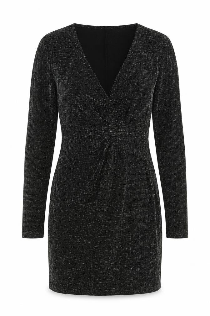 Pull&Bear Womens Black Nylon Mini Size S V-Neck Pullover