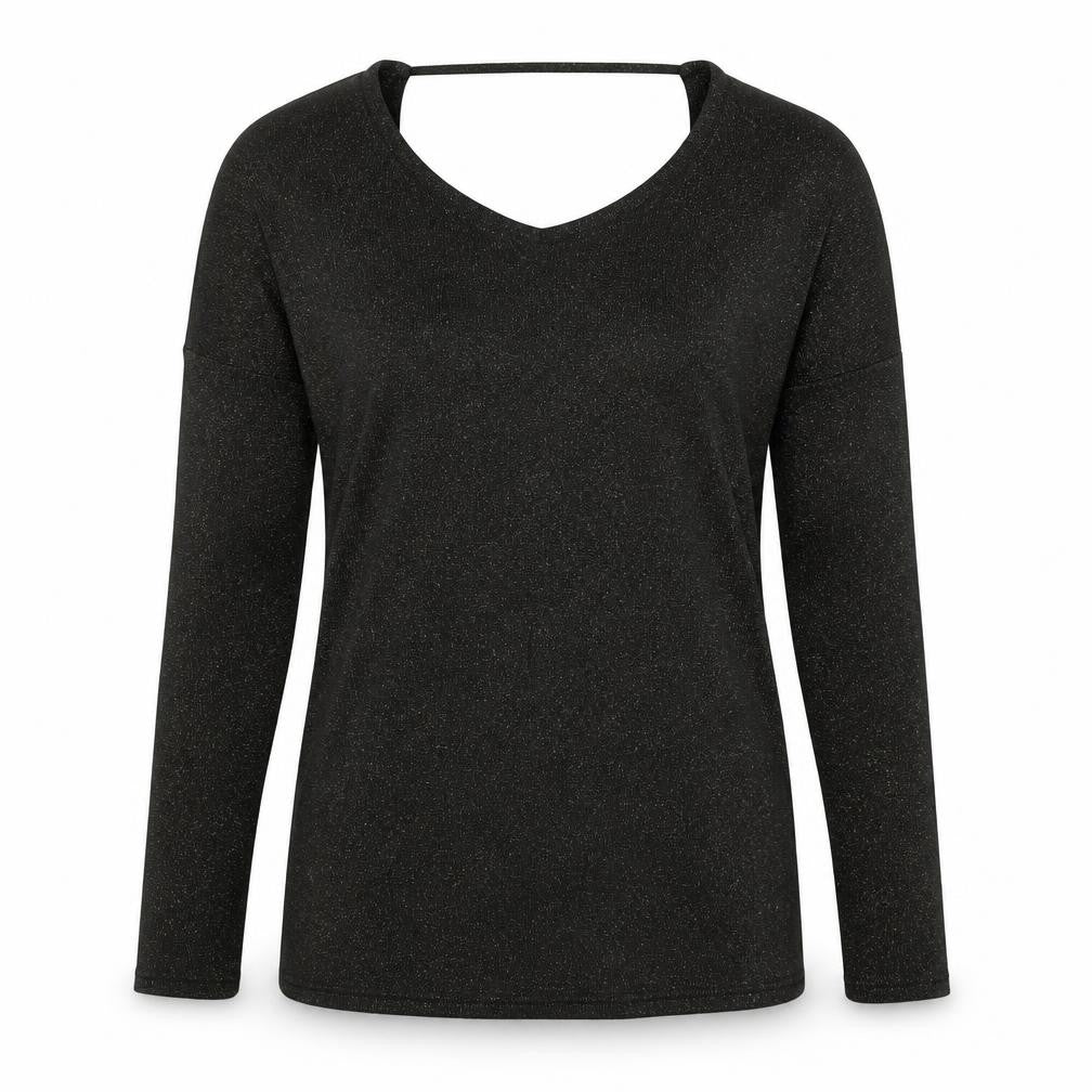 Front view of River Island women’s green round neck polyester jumper, size UK 8