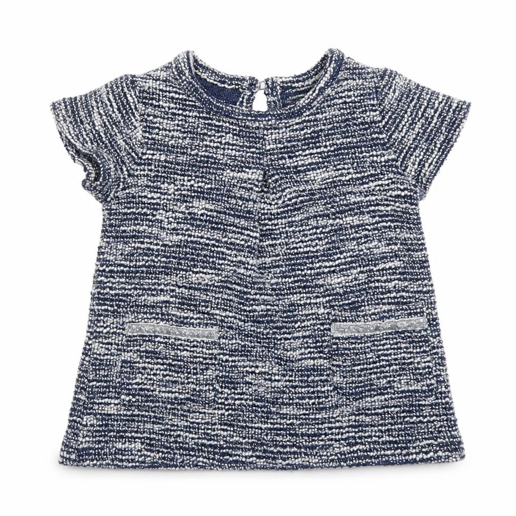 Primark Girls Blue  Cotton A-Line  Size 6-9 Months  Crew Neck Button