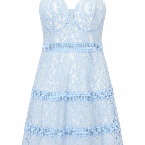 Boohoo Womens Blue  Polyamide Fit & Flare  Size 8  Sweetheart Zip