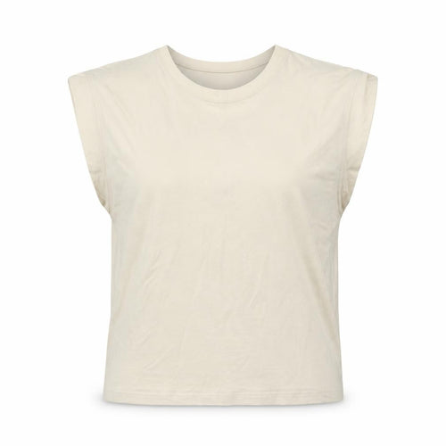 MNG Womens Ivory  Cotton Basic T-Shirt Size XS Round Neck - Scoop neck back