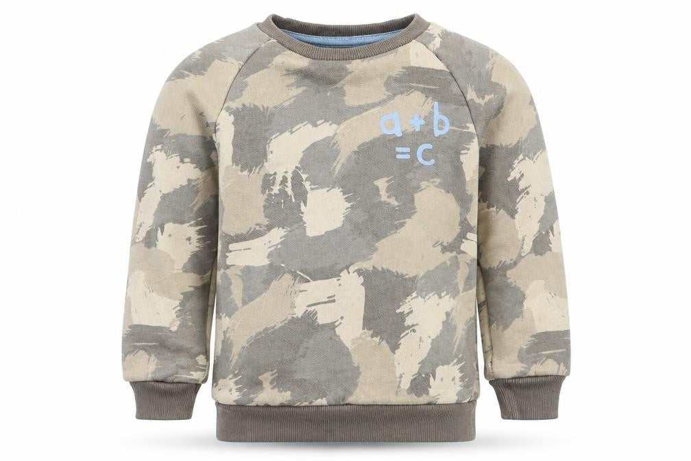 Front view of Primark boys’ green cotton pullover sweatshirt, size 2-3, years