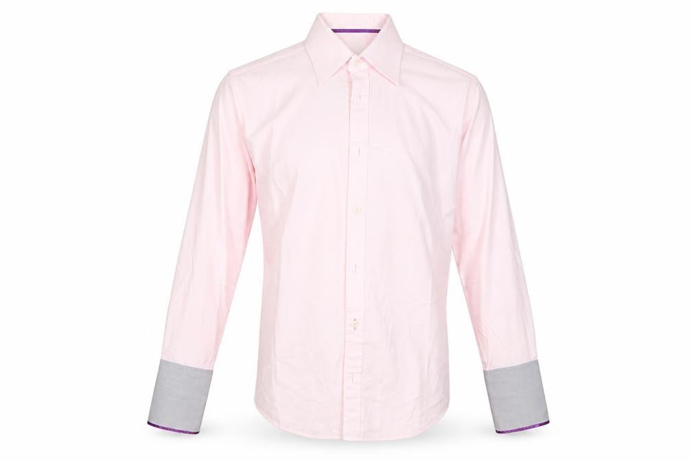 Preworn Mens Pink  Polyester  Dress Shirt Size M Collared