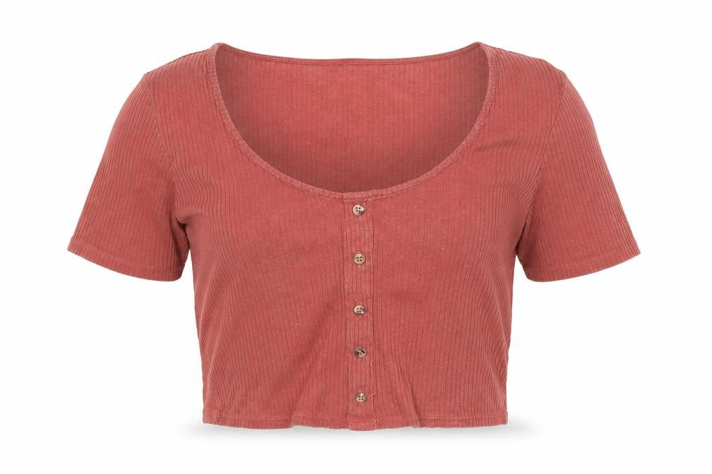 Topshop Girls Pink  Cotton Cropped T-Shirt Size 10 Years Scoop Neck