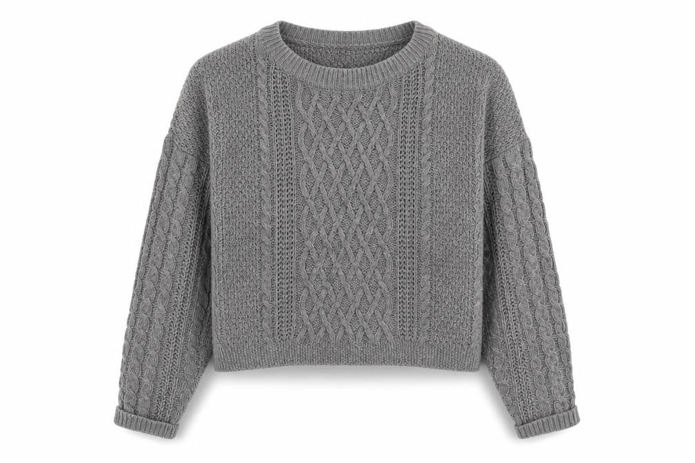 Front view of Primark women’s grey crew neck argyle/diamond acrylic jumper, size UK 14
