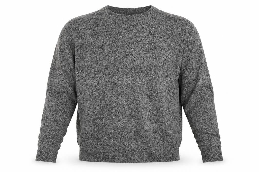 Front view of ASOS men’s grey cotton pullover sweatshirt, size M