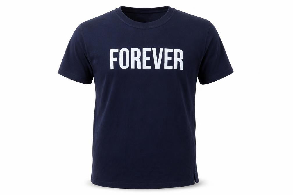 Forever Original Mens Blue  Cotton  T-Shirt Size M Crew Neck