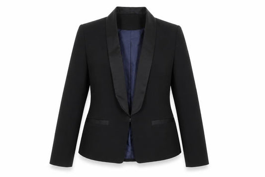 Front view of Atmosphere women’s black polyester jacket suit jacket, size UK 10