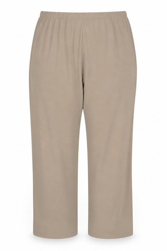 Front view of Nightingales women’s brown polyester trousers, size UK 18, 28.5-inch leg regular