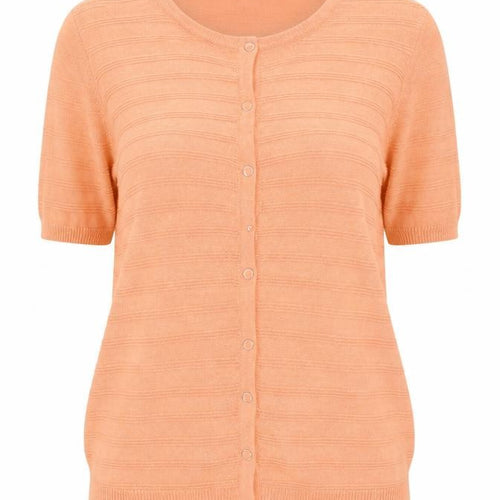 EWM Womens Orange Round Neck  Acrylic Cardigan Jumper Size L