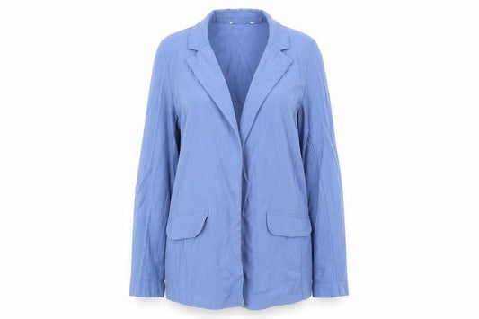 Front view of Primark women’s blue viscose jacket blazer, size UK 8