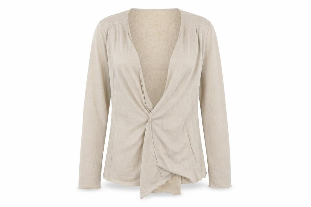 M&S Womens Beige V-Neck  Polyester Cardigan Jumper Size 14
