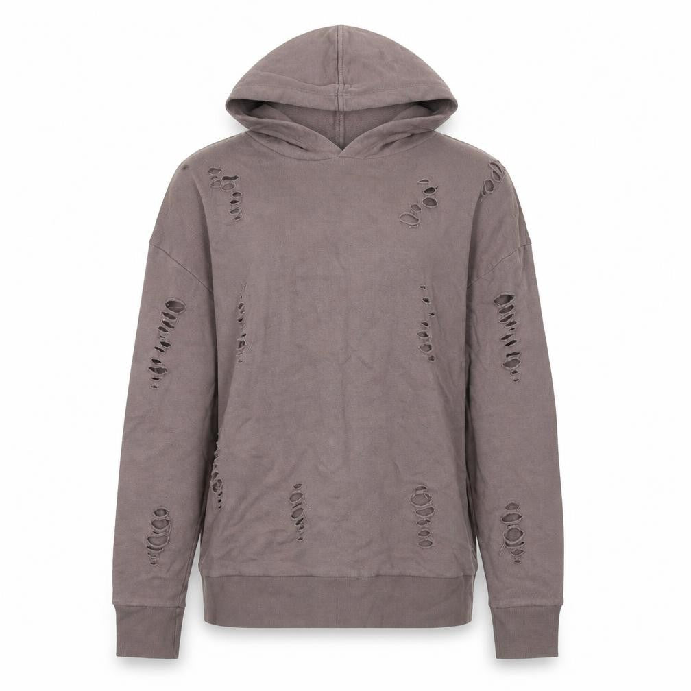 Topshop Womens Purple  Cotton Pullover Hoodie Size 8  Pullover - ripped details