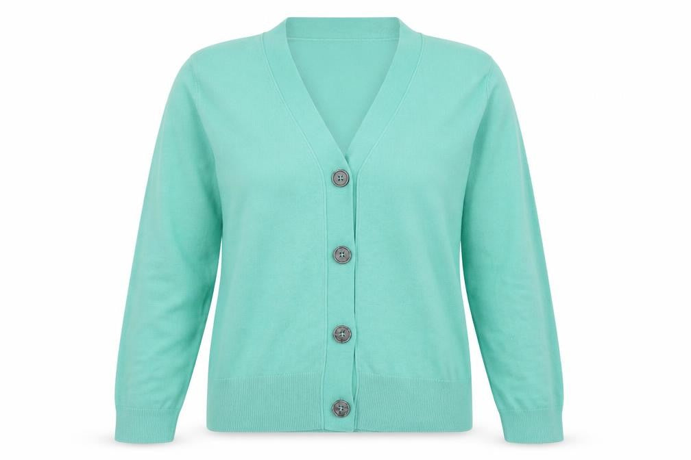 paramour Womens Green V-Neck  Viscose Cardigan Jumper Size XL