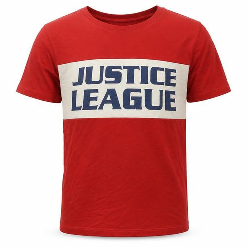 H&M Boys Red  Cotton Basic T-Shirt Size 6-7 Years Crew Neck  - Justice League