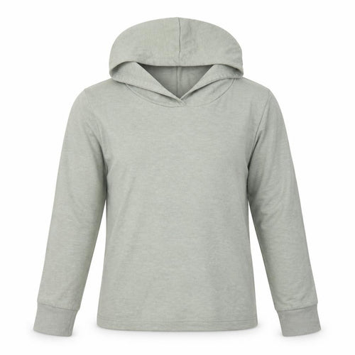 name it Girls Green  Cotton Pullover Hoodie Size 7-8 Years   - Cropped
