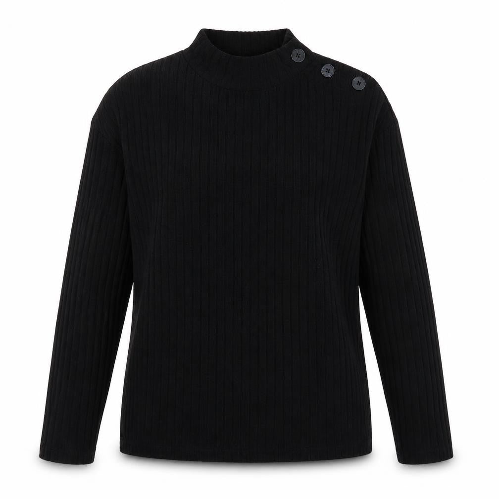 Tu Womens Black  Polyester Basic T-Shirt Size 8 Mock Neck
