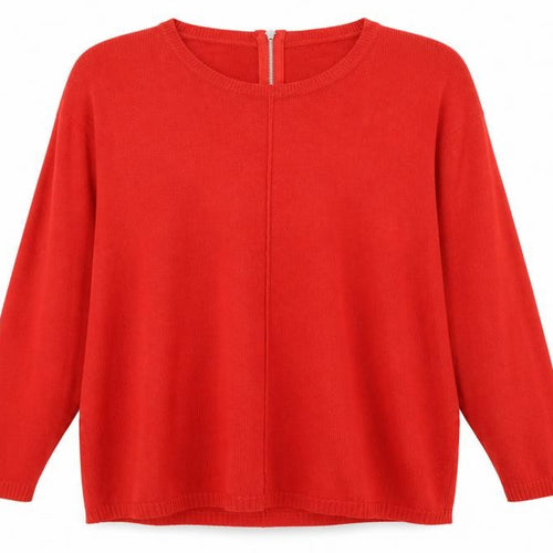 First Avenue Womens Red Round Neck  Acrylic Pullover Jumper Size XL