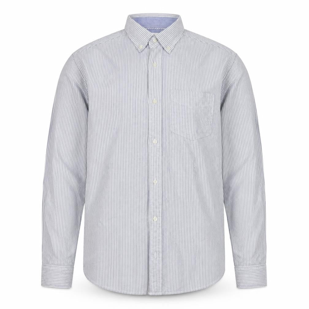 Next Mens Blue Striped Cotton  Button-Up Size S Collared Button