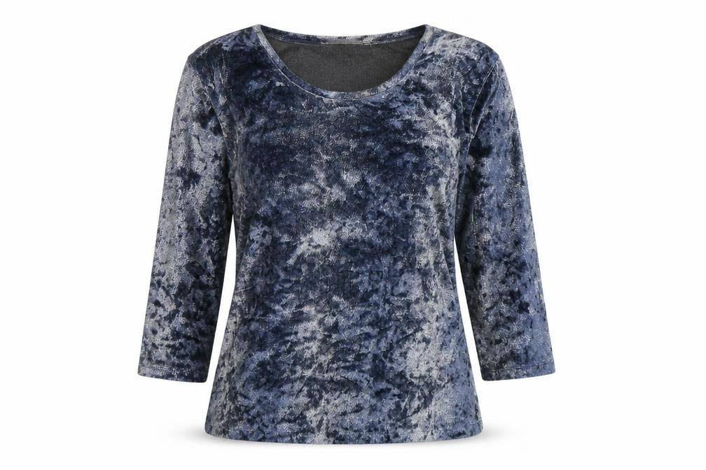 Front view of Bicalla women’s blue round neck polyester jumper, size M
